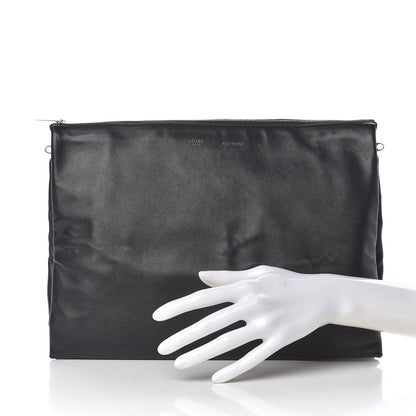 Celine Lambskin Soft Trio Zipped Bag Black 2 of 17