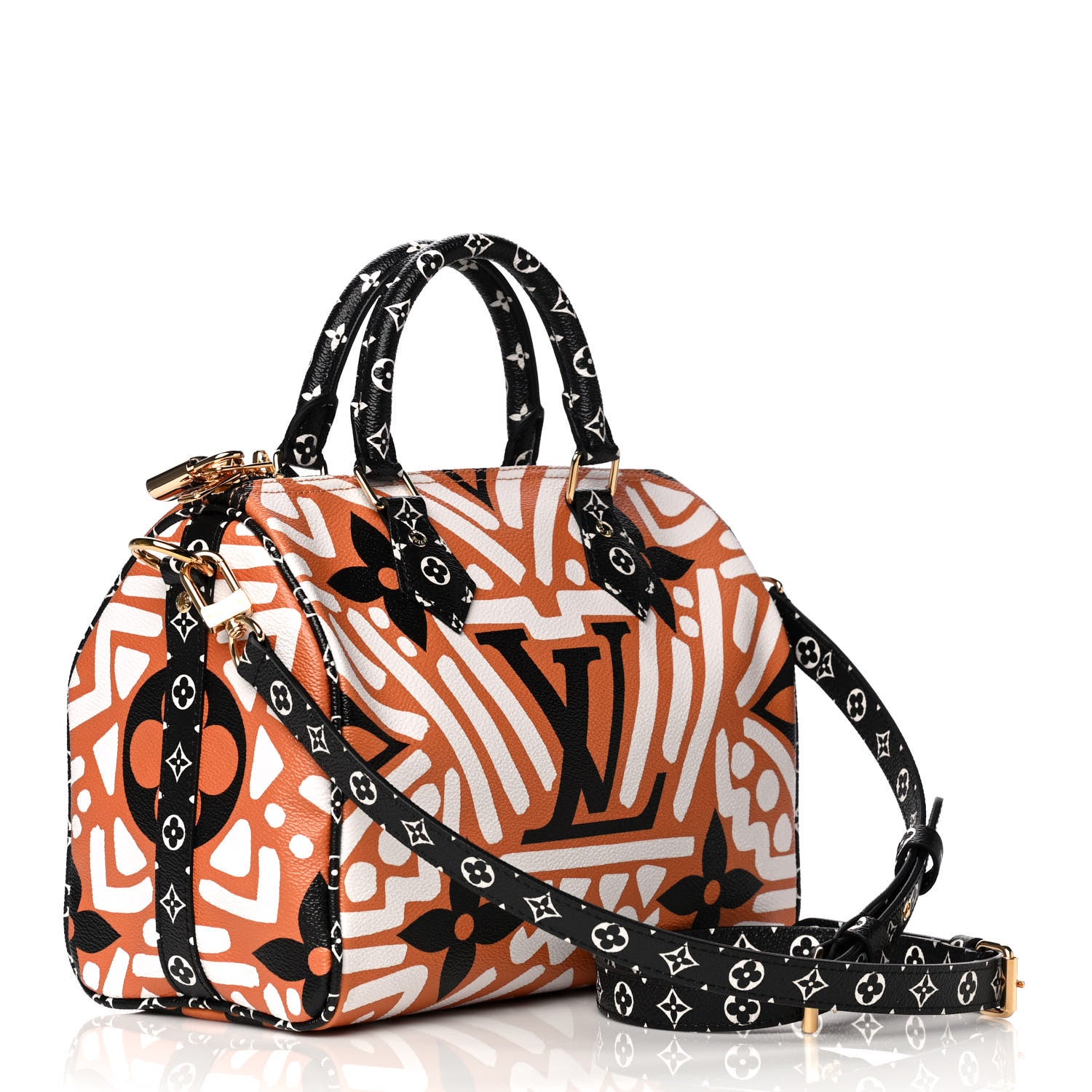 Louis Vuitton Monogram Giant Crafty Speedy Bandouliere 25 Creme Caramel 3 of 13