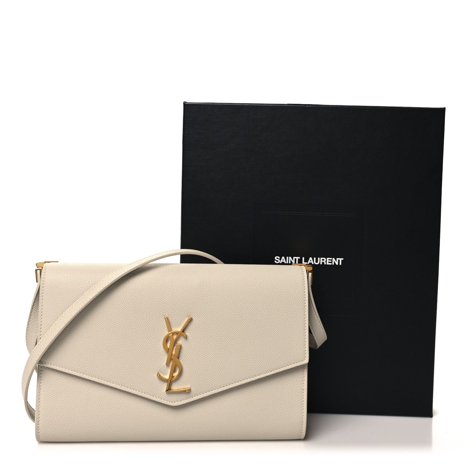 Saint Laurent Grain de Poudre Mini Uptown Crossbody Bag Blanc Vintage 12 of 12