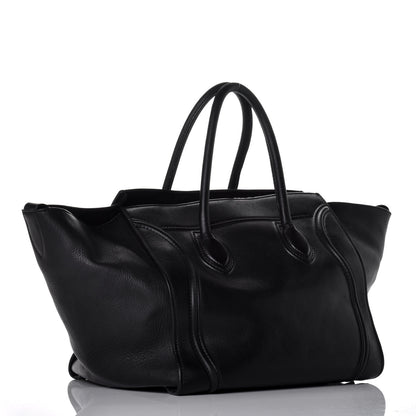 Celine Supple Calfskin Medium Phantom Luggage Black 3 of 9