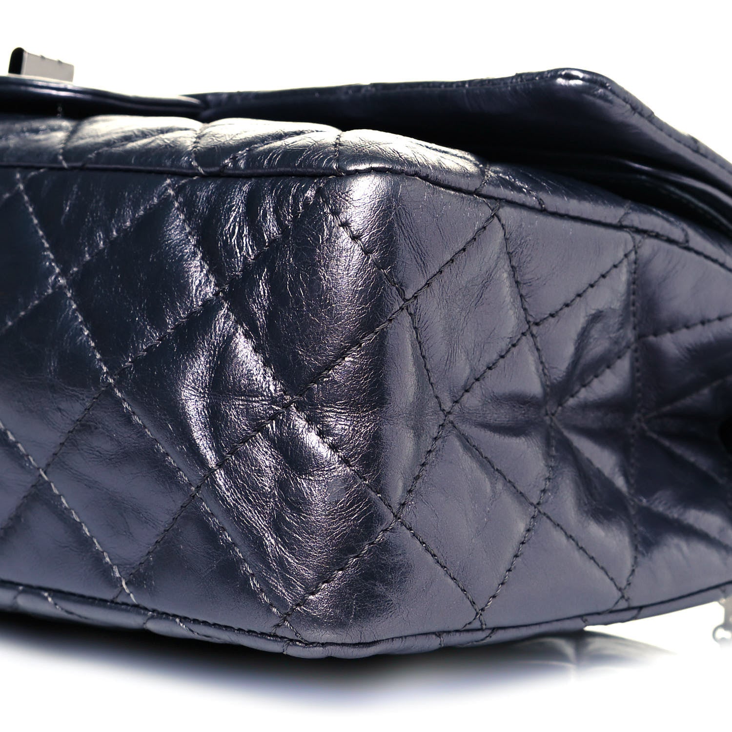 Chanel Metallic Aged Calfskin Quilted 2.55 Reissue 226 Flap Blue 10 of 11