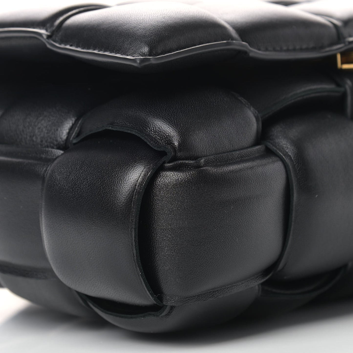 Nappa Maxi Intreccio Padded Cassette Crossbody Bag Black