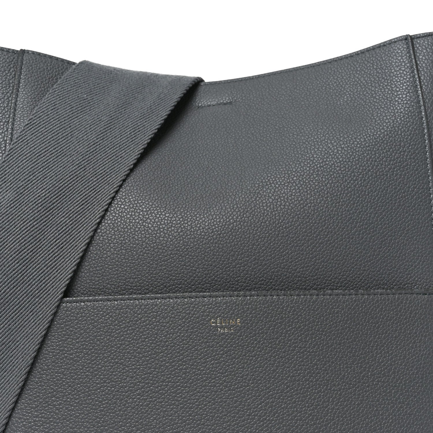 Celine Soft Grained Calfskin Sangle Bucket Bag Grey 7 of 9