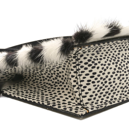 Fendi Watersnake Mink Daisy Clutch White Black 9 of 11