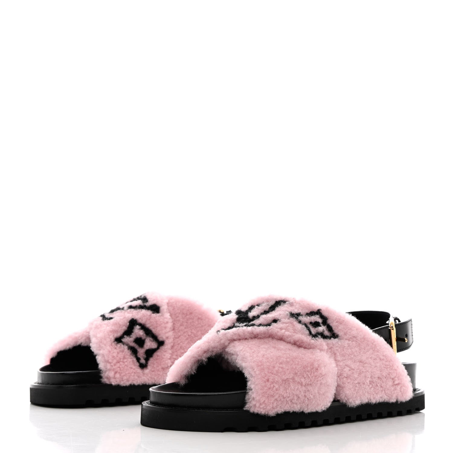 Louis Vuitton Shearling Paseo Flat Comfort Sandal 40 Rose Clair 3 of 11