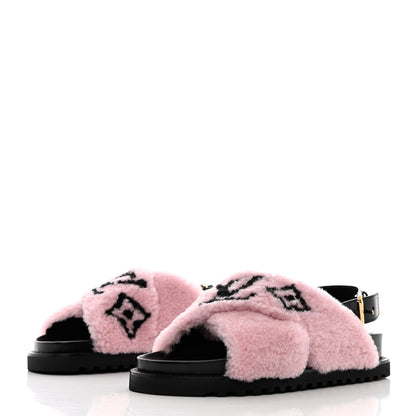 Louis Vuitton Shearling Paseo Flat Comfort Sandal 40 Rose Clair 3 of 11