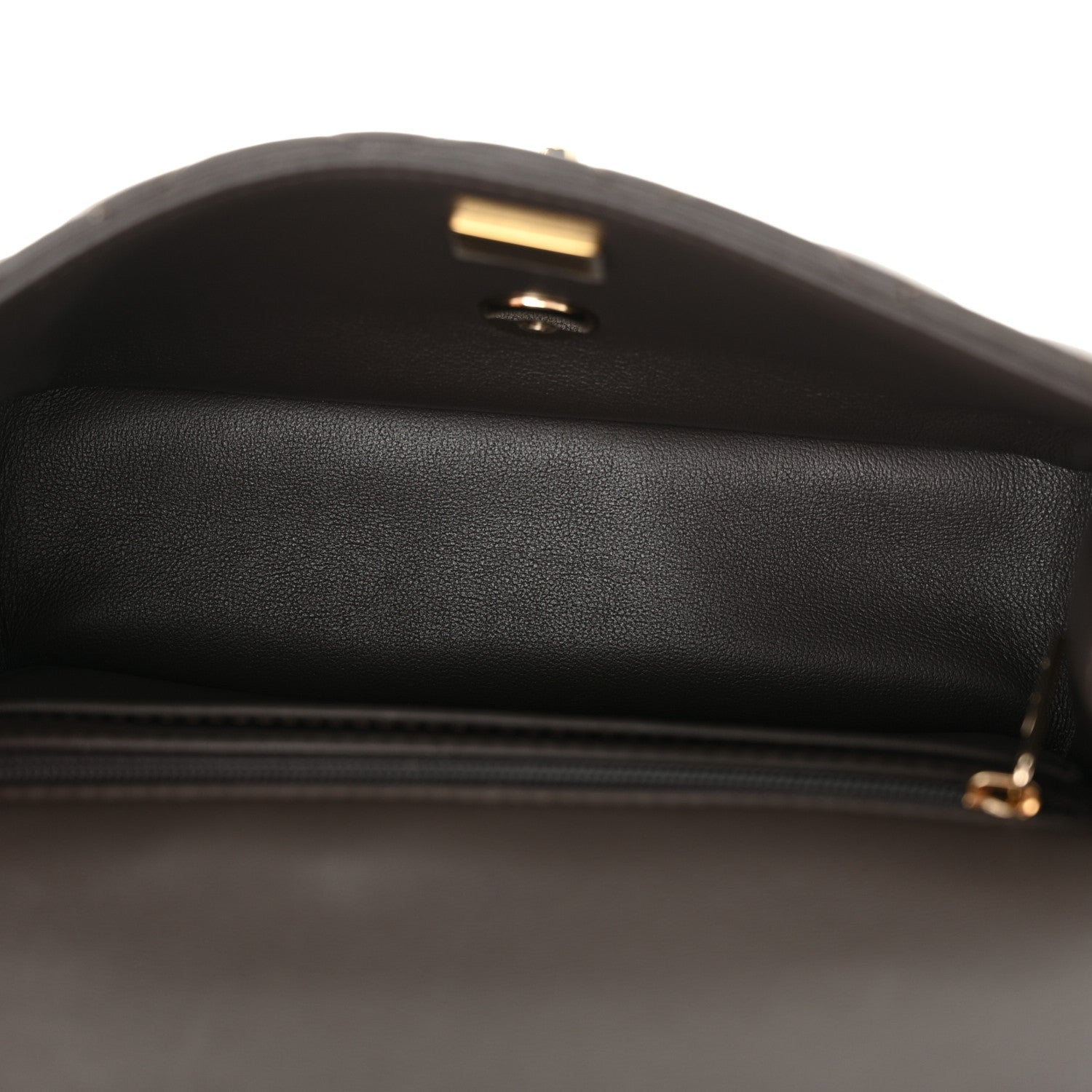 Chanel Lambskin Quilted Mini Top Handle Rectangular Flap Dark Brown 5 of 12