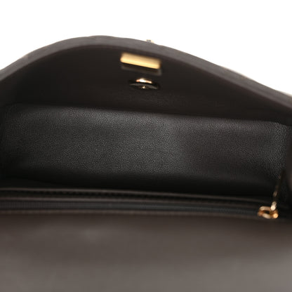 Chanel Lambskin Quilted Mini Top Handle Rectangular Flap Dark Brown 5 of 12