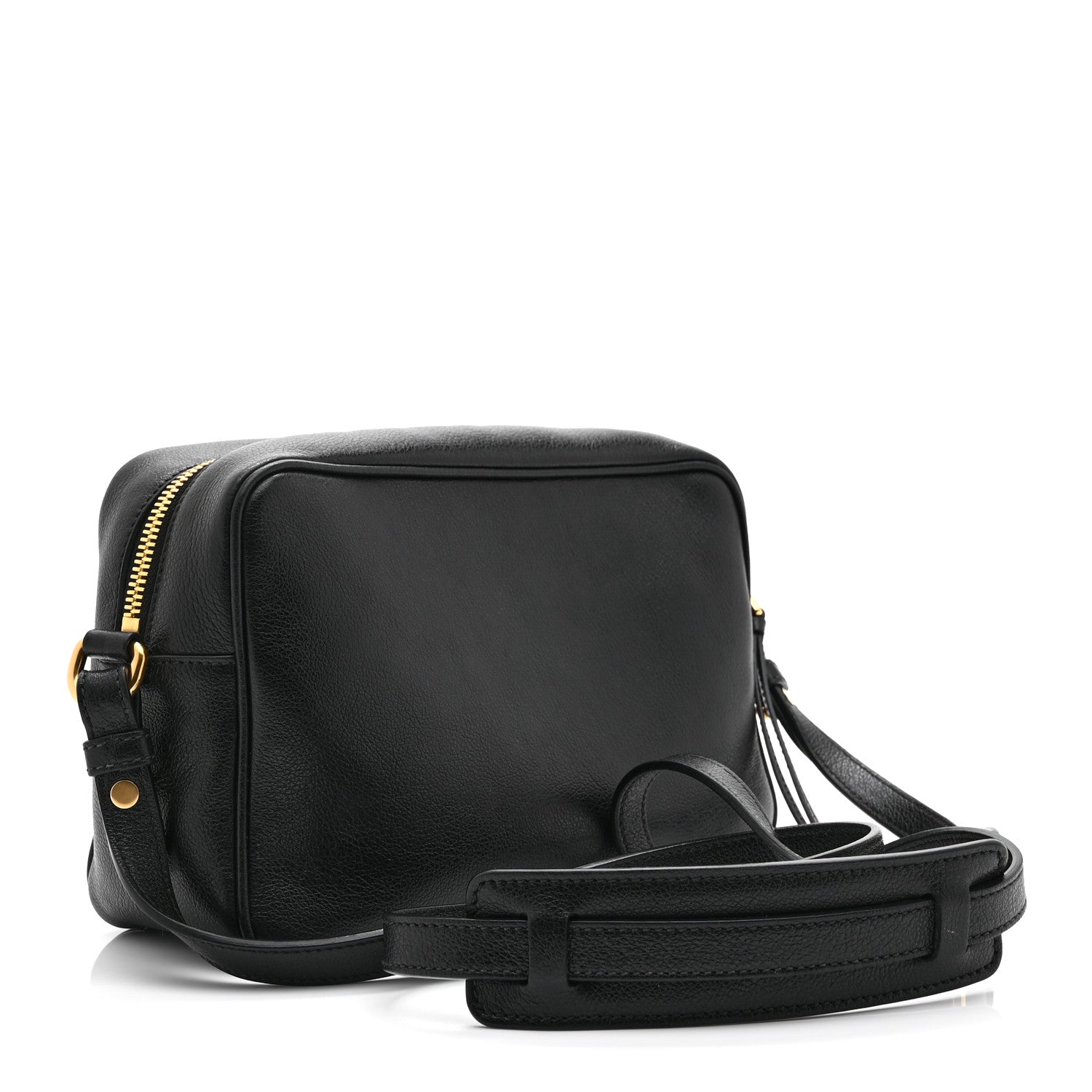 Prada Glace Calfskin Embossed Logo Crossbody Black 3 of 10