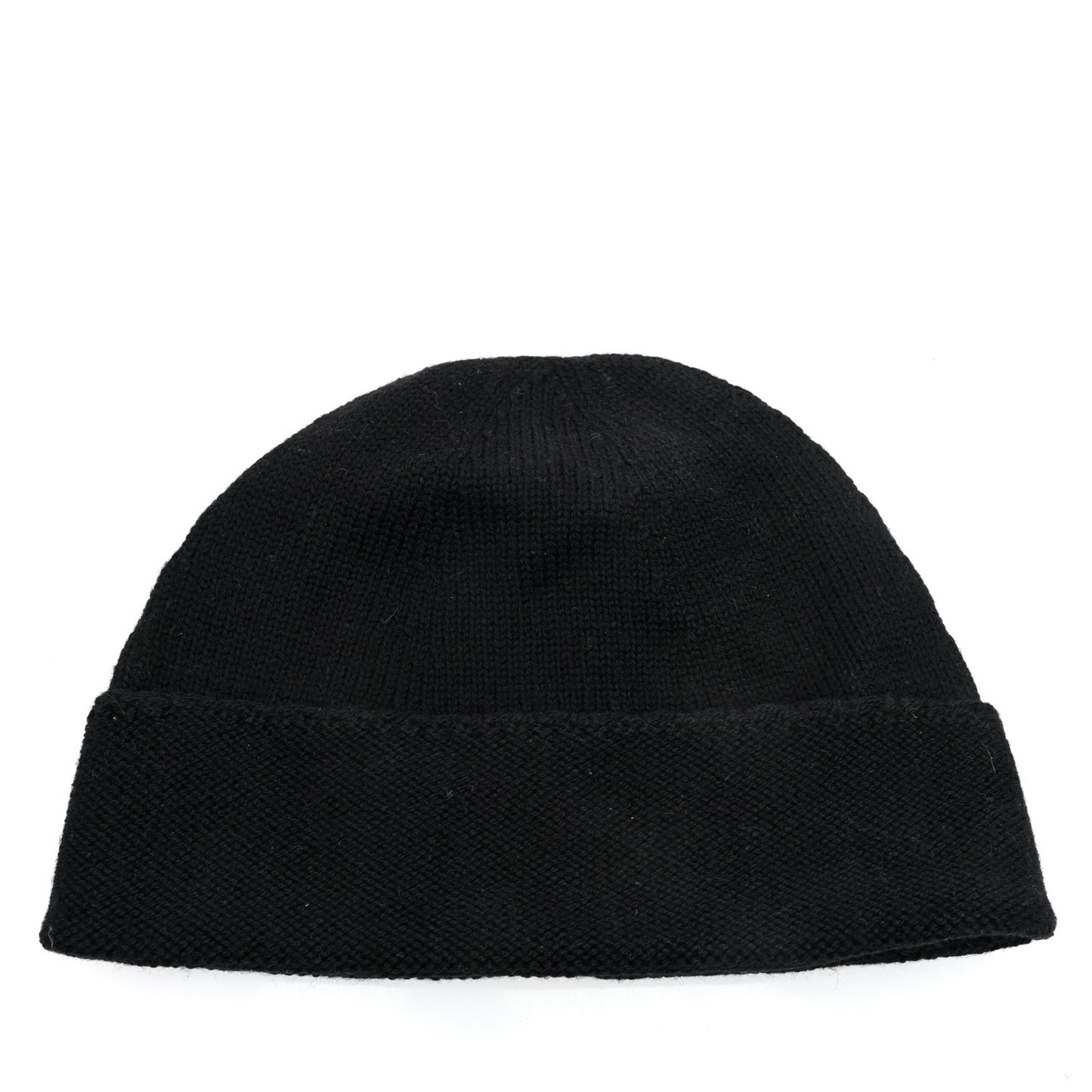 Wool Knit Web Beanie Hat S Black