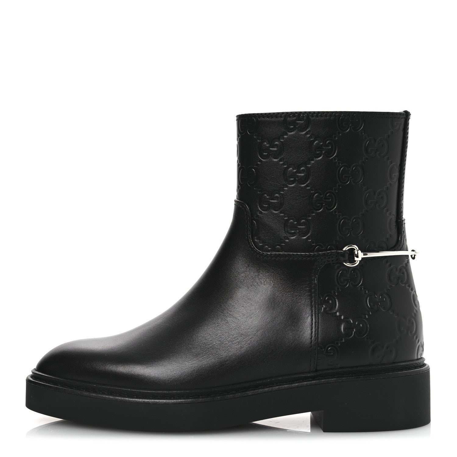 Gucci Guccissima Real Betis Glamour Womens Horsebit Ankle Boots 36.5 Black 1 of 11