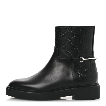 Gucci Guccissima Real Betis Glamour Womens Horsebit Ankle Boots 36.5 Black 1 of 11