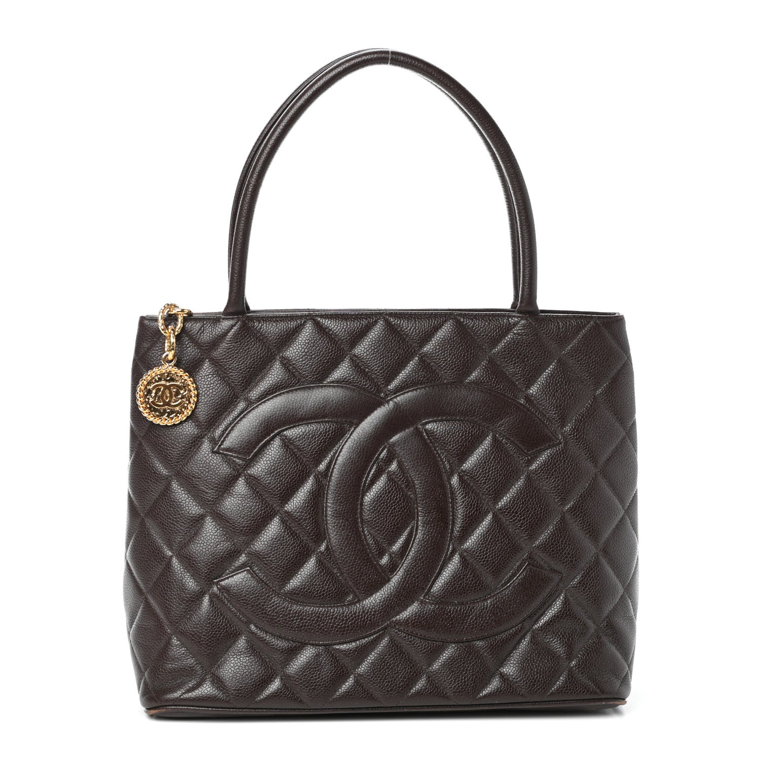 Chanel Caviar Quilted Medallion Tote Dark Brown 1 of 11