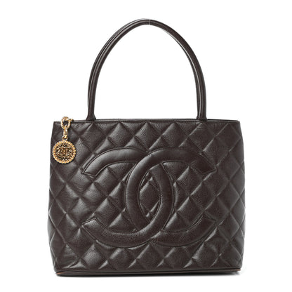 Chanel Caviar Quilted Medallion Tote Dark Brown 1 of 11