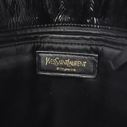 Saint Laurent Patent Crocodile Embossed Tribute Tote Black 8 of 10