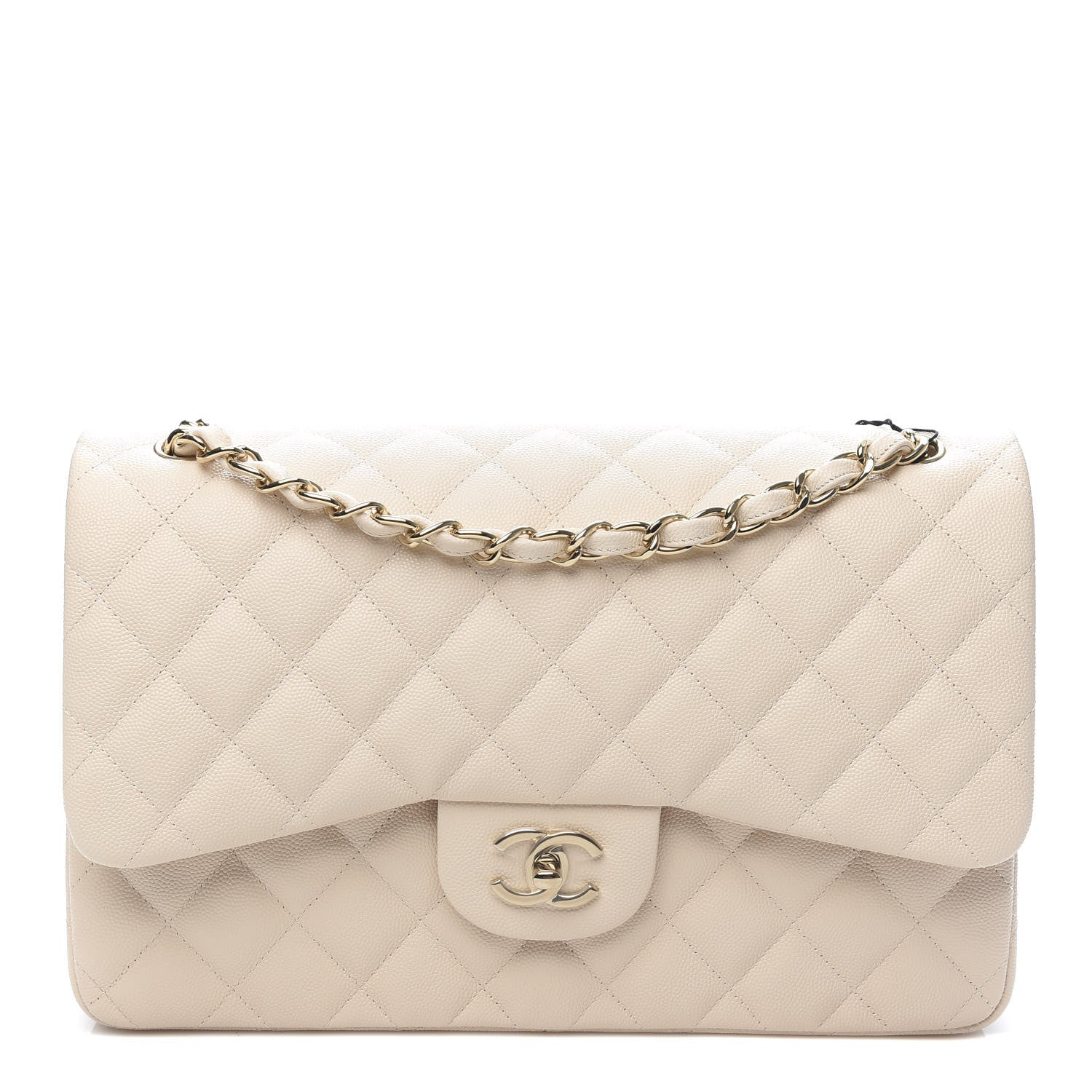 Chanel Caviar Quilted Jumbo Double Flap Beige Clair 1 of 10