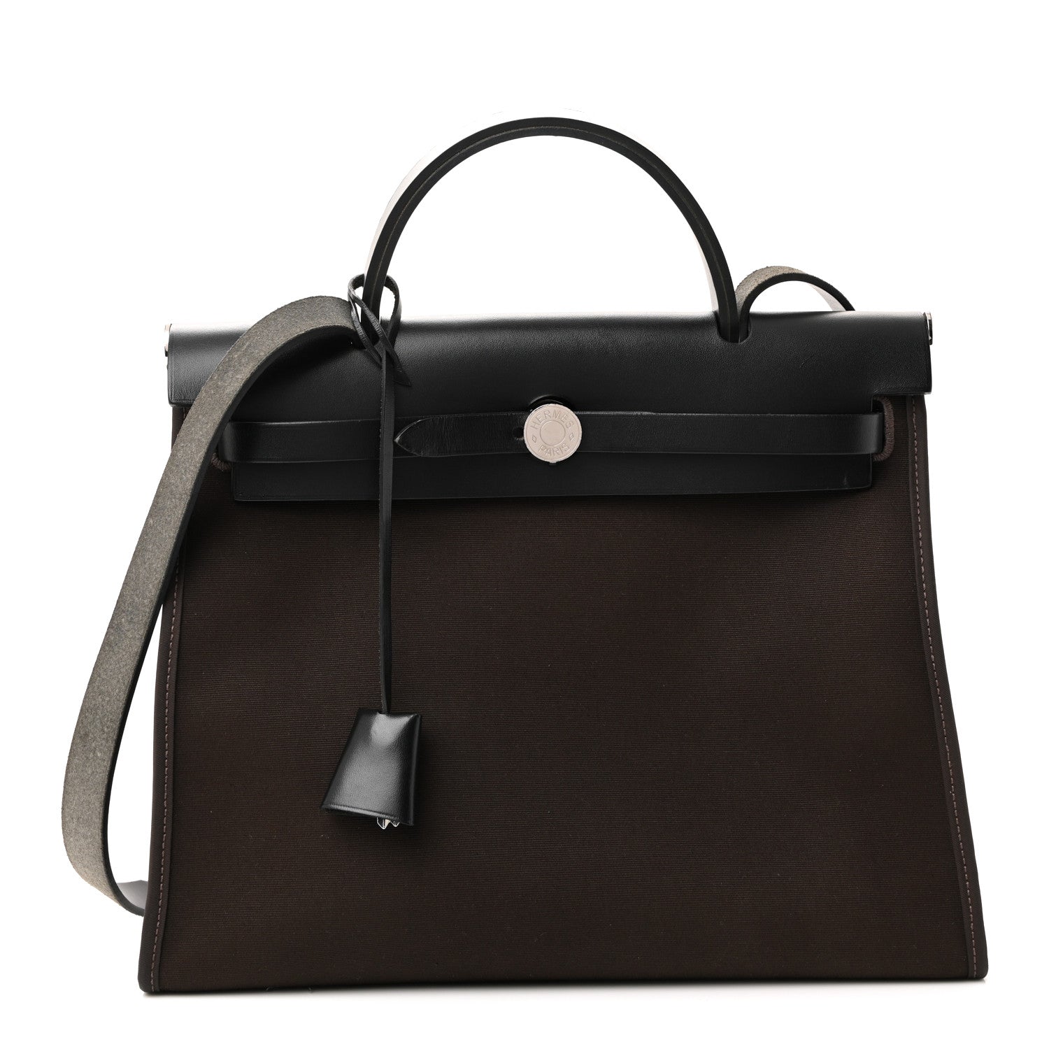 Hermes Military Toile Vache Hunter Herbag Zip 31 PM Ebene Black 2 of 40