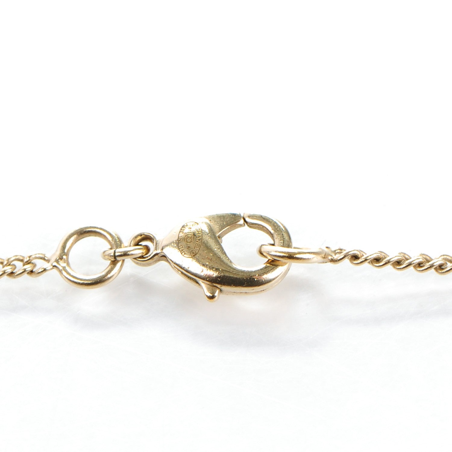 Chanel Pearl Feather CC Pendant Necklace Gold 4 of 5