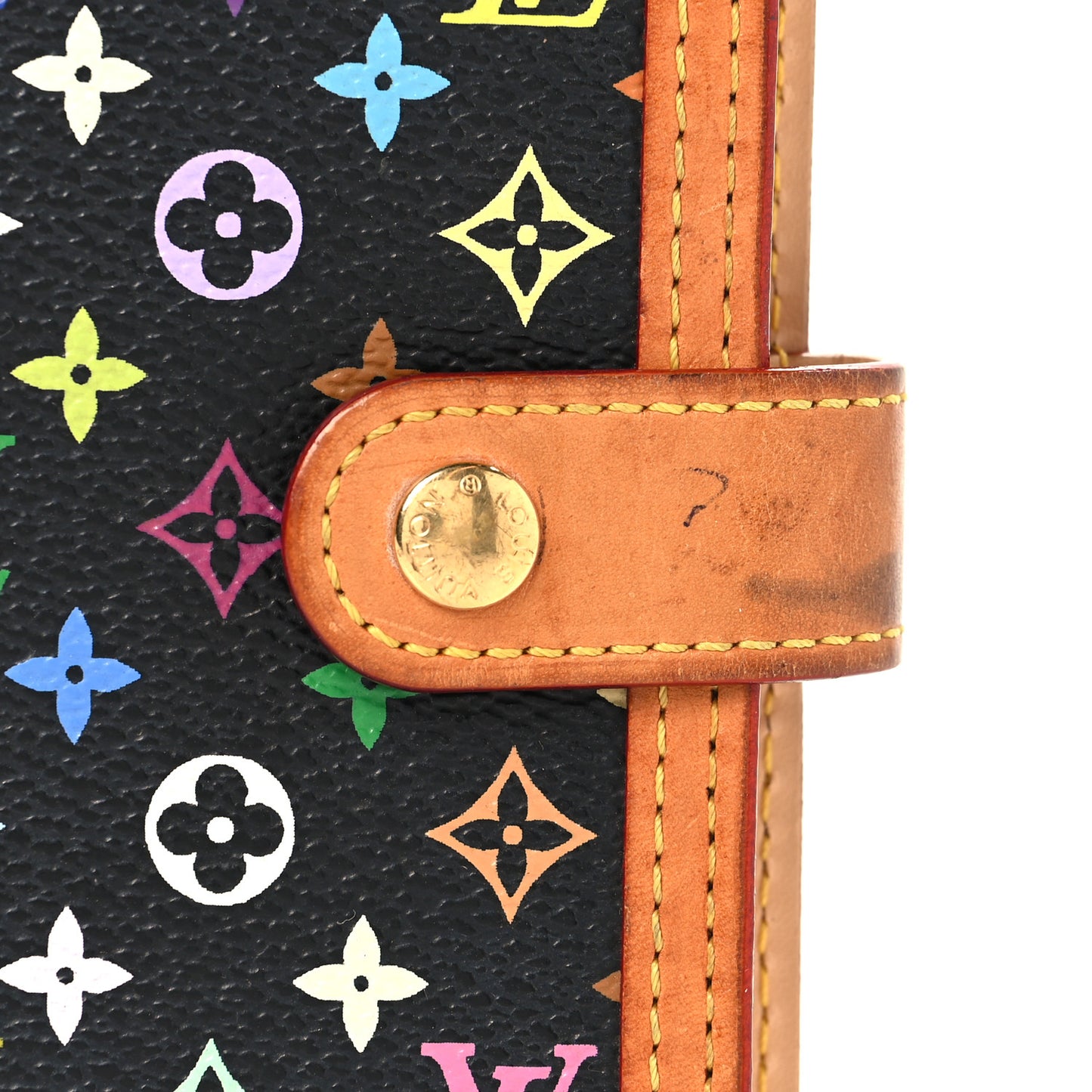 Monogram Multicolor Small Ring Agenda Cover Black