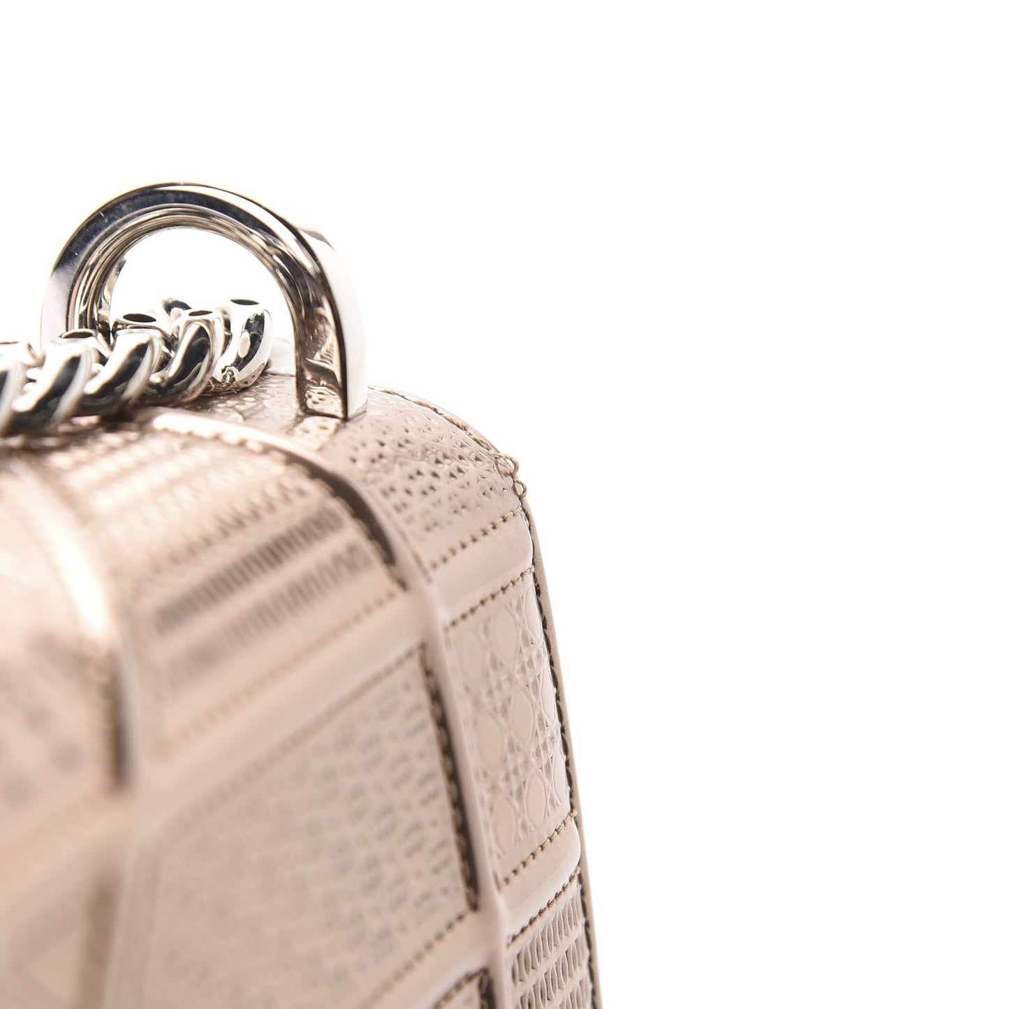 Metallic Patent Micro-Cannage Small Diorama Flap Bag Hyper Pink