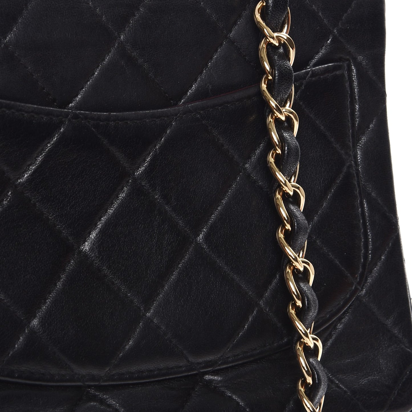Lambskin Quilted Mini Square Flap Black
