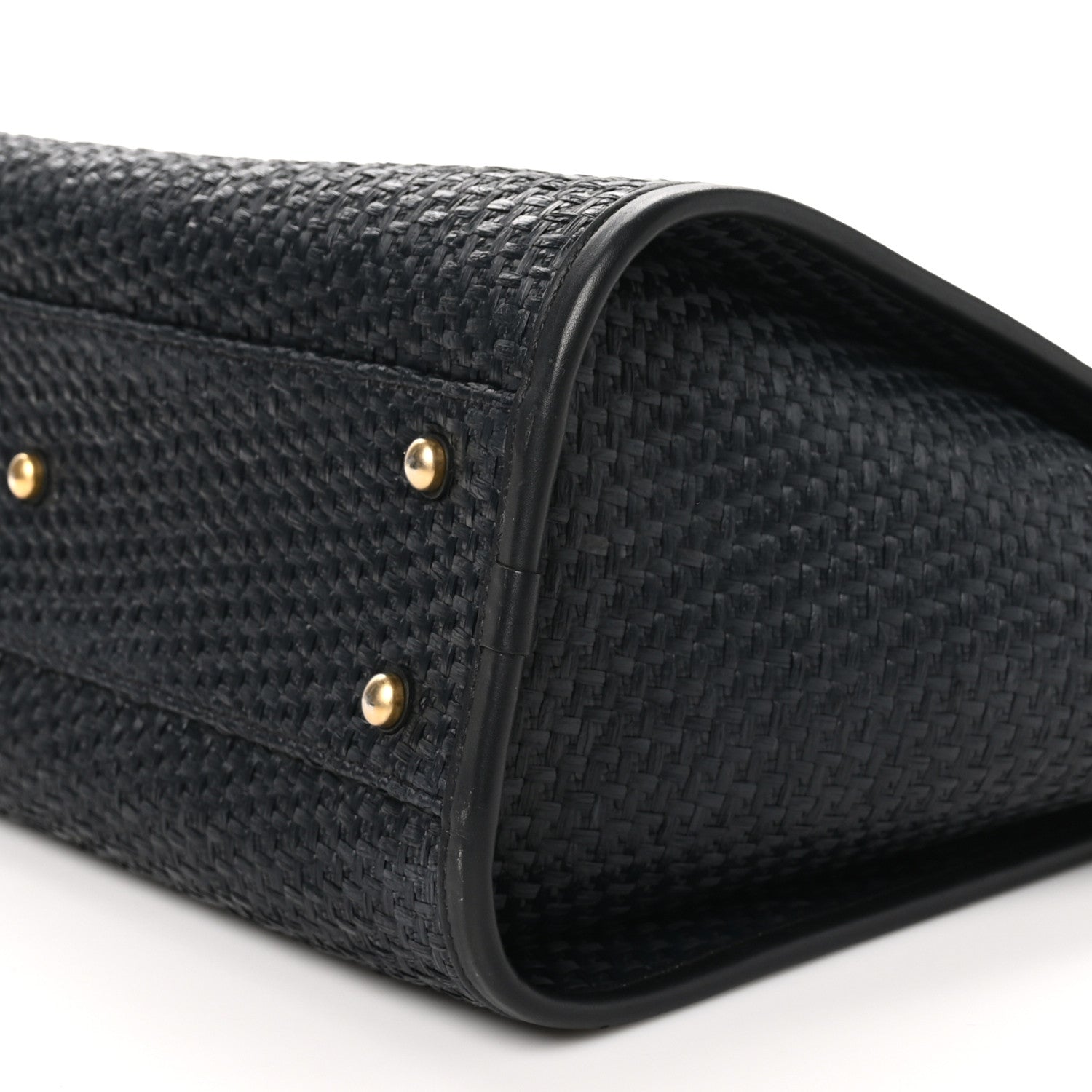 Chanel Straw Raffia Calfskin Chain Small Deauville Tote Black 10 of 10