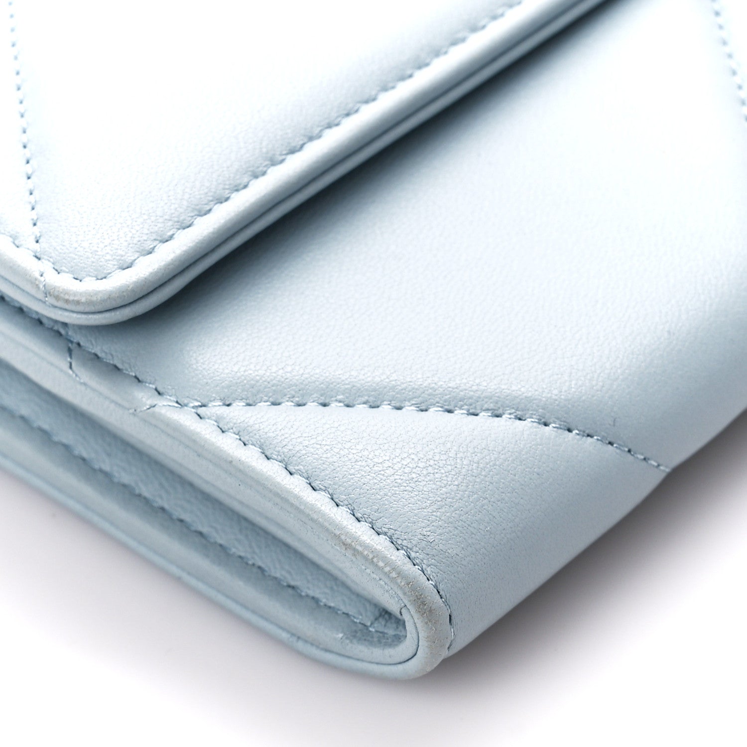 Chanel Lambskin Quilted Chanel 19 Flap Wallet Light Blue 10 of 12