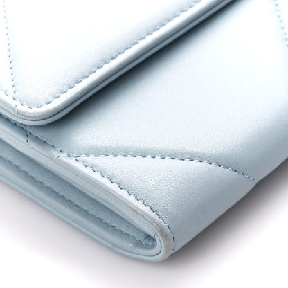 Chanel Lambskin Quilted Chanel 19 Flap Wallet Light Blue 10 of 12