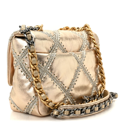 Chanel Metallic Calfskin Crochet Medium Chanel 19 Flap Gold 3 of 10