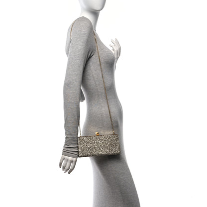 Jimmy Choo Coarse Glitter Celeste Clutch Antique Gold 2 of 10