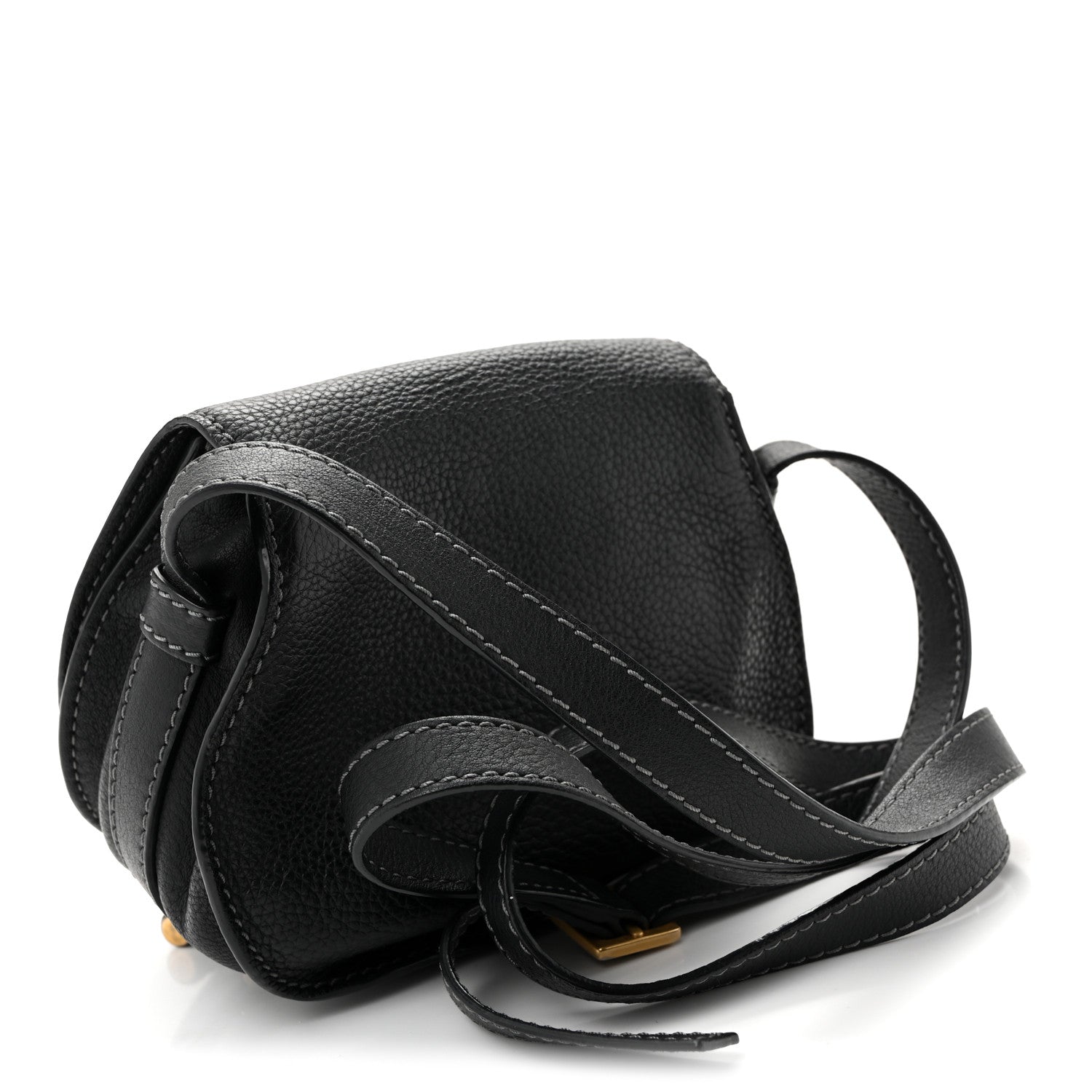 Chloe Grained Calfskin Small Marcie Saddle Bag Black 2 of 9