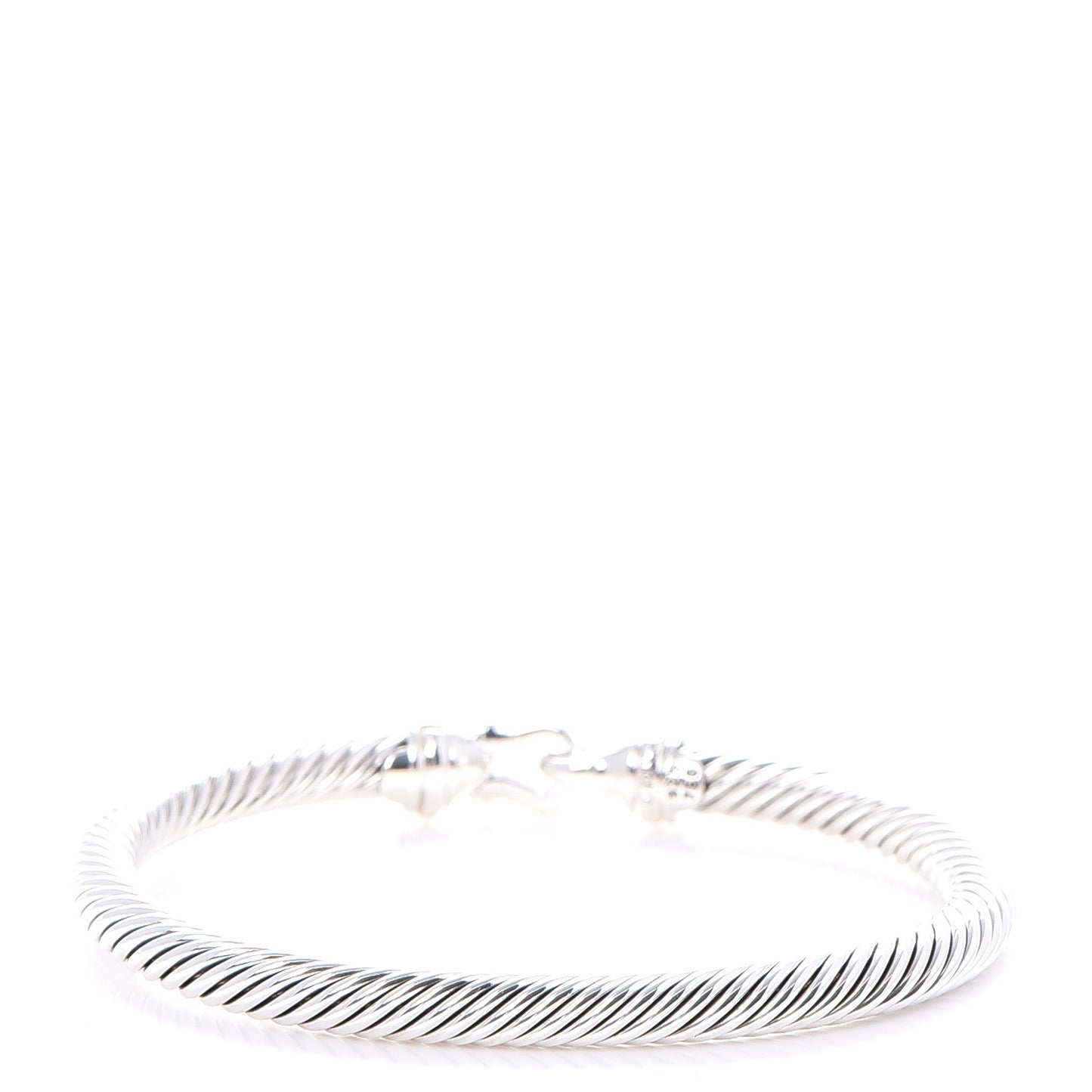 Sterling Silver 18K Yellow Gold 5mm Cable Classic Buckle Bracelet