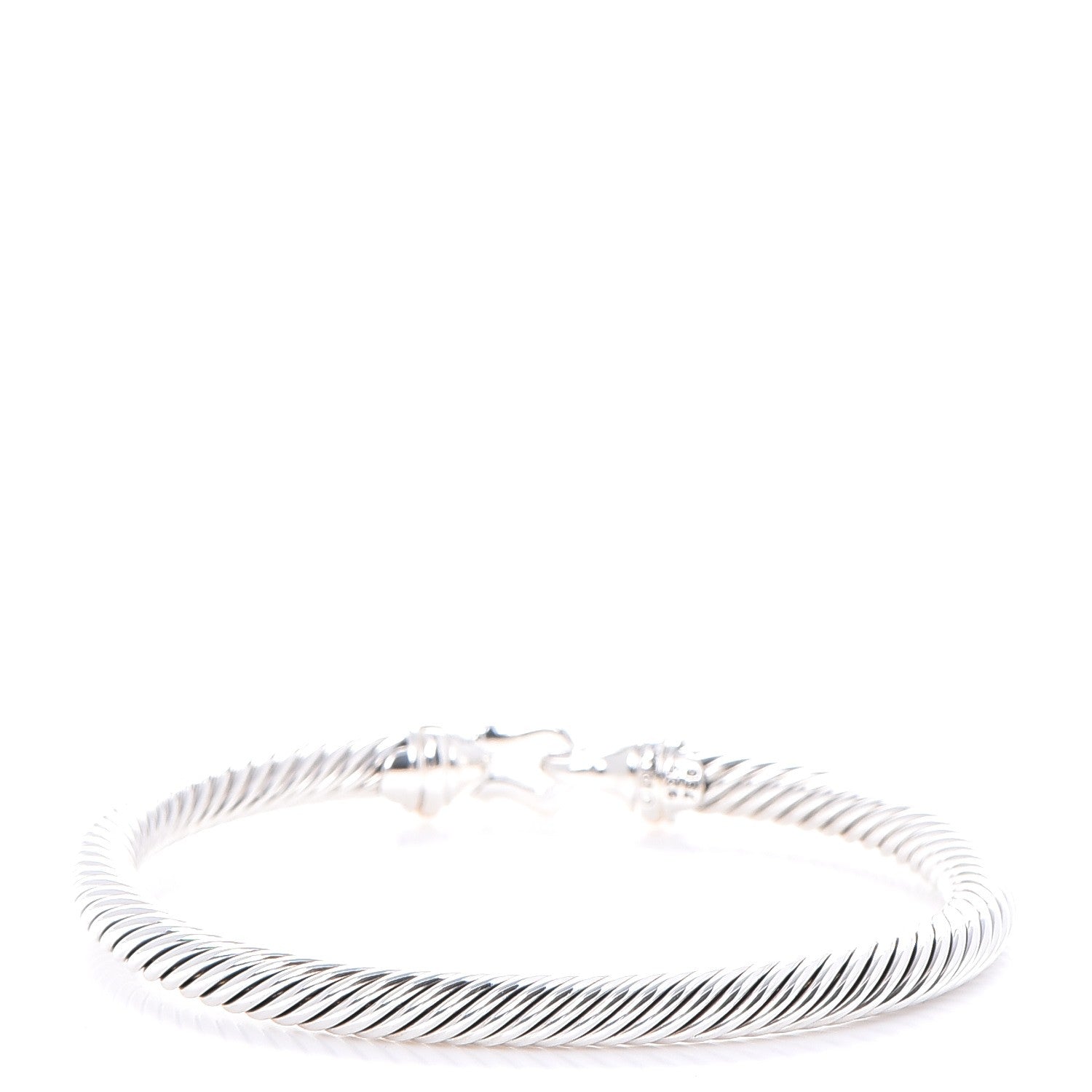 David Yurman Sterling Silver 18K Yellow Gold 5mm Cable Classic Buckle Bracelet 3 of 5