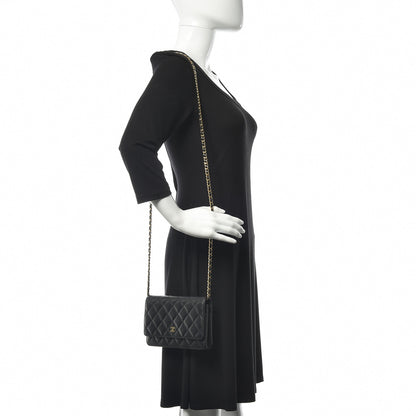 Chanel Lambskin Quilted Wallet On Chain WOC Black 2 of 11
