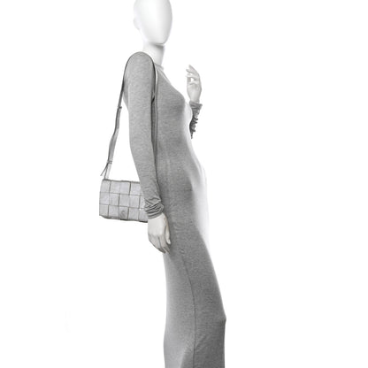 Bottega Veneta Metallic Lambskin Maxi Intrecciato Cassette Crossbody Bag Silver 2 of 16
