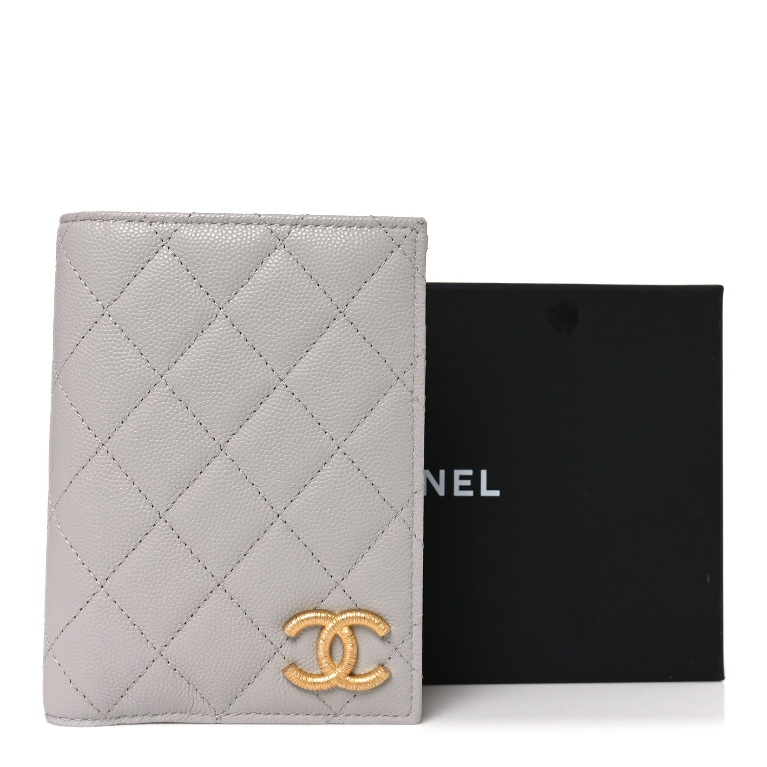 Chanel Caviar Quilted CC Passport Holder Grey 8 of 8