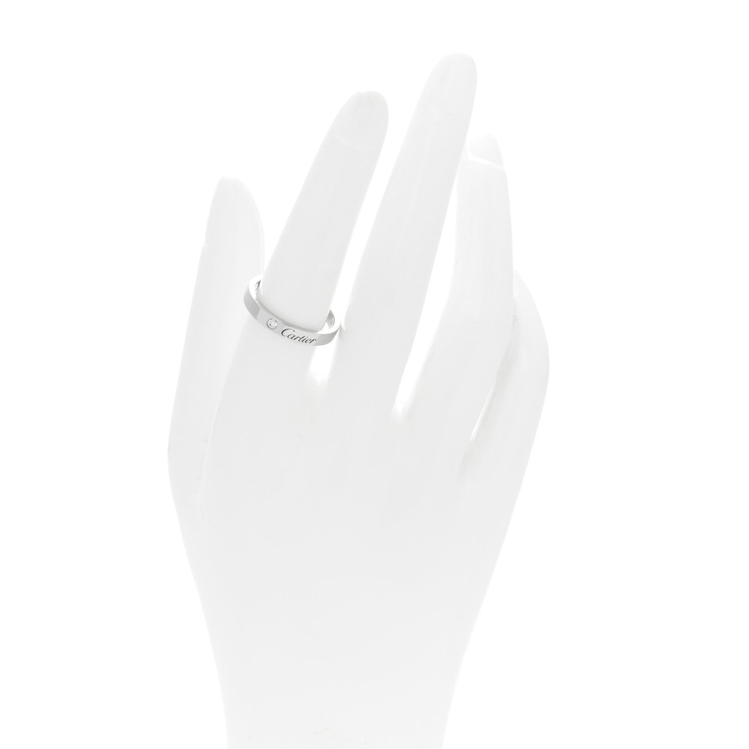 Cartier Platinum Diamond 3mm C De Cartier Wedding Band Ring 56 7.5 2 of 6
