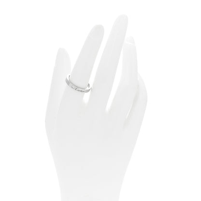 Cartier Platinum Diamond 3mm C De Cartier Wedding Band Ring 56 7.5 2 of 6