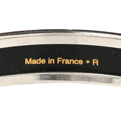 Hermes Enamel Printed Narrow Bracelet 65 Black White 5 of 6