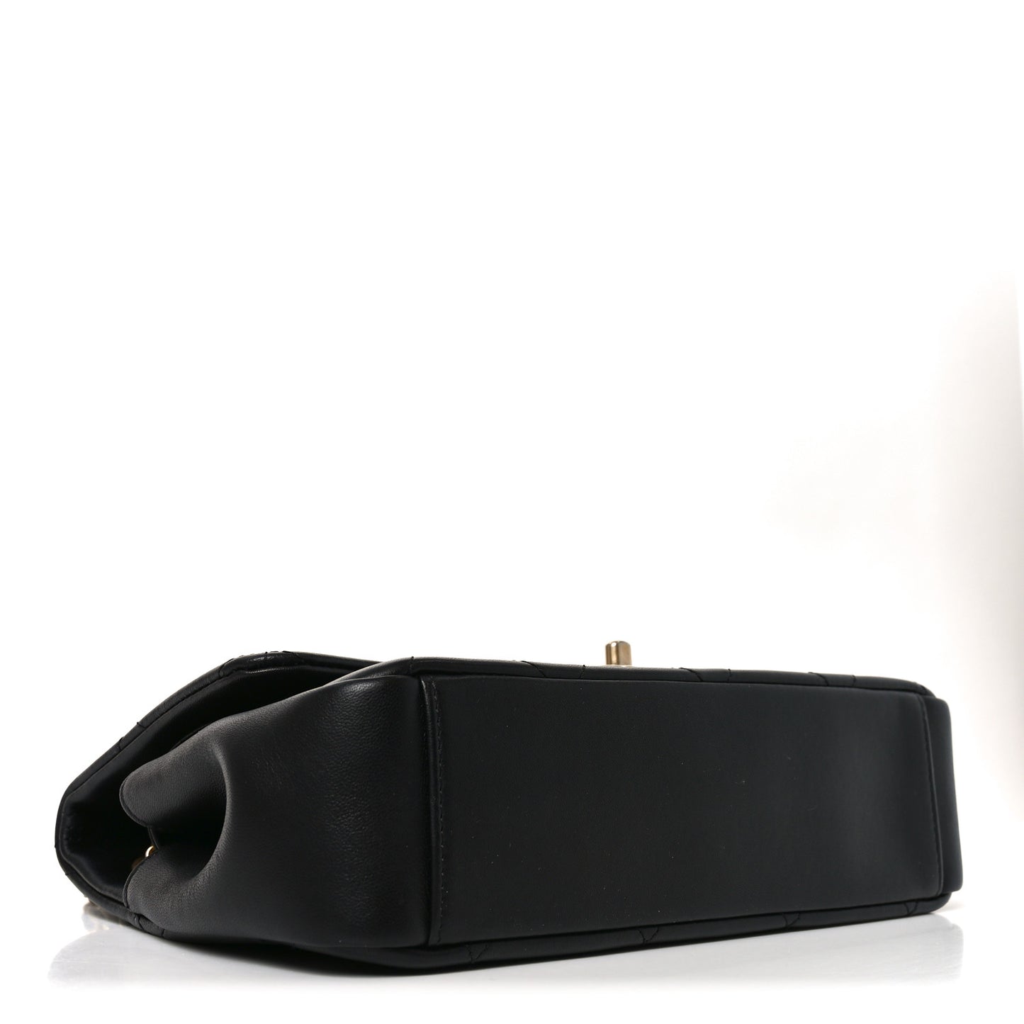 Lambskin Small Chain Handle Flap Bag Black