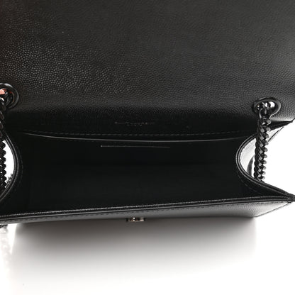 Saint Laurent Grain De Poudre Small Monogram Kate Satchel Black 5 of 10