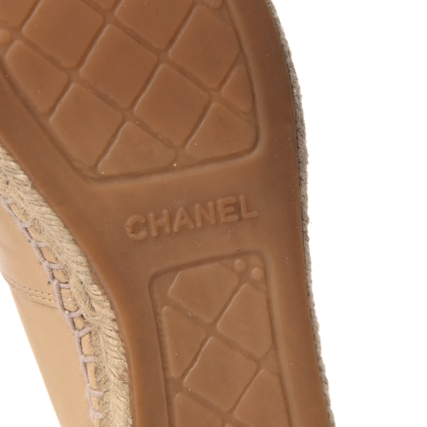 Lambskin CC Espadrilles 38 Beige Black