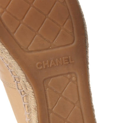 Chanel Lambskin CC Espadrilles 38 Beige Black 7 of 13