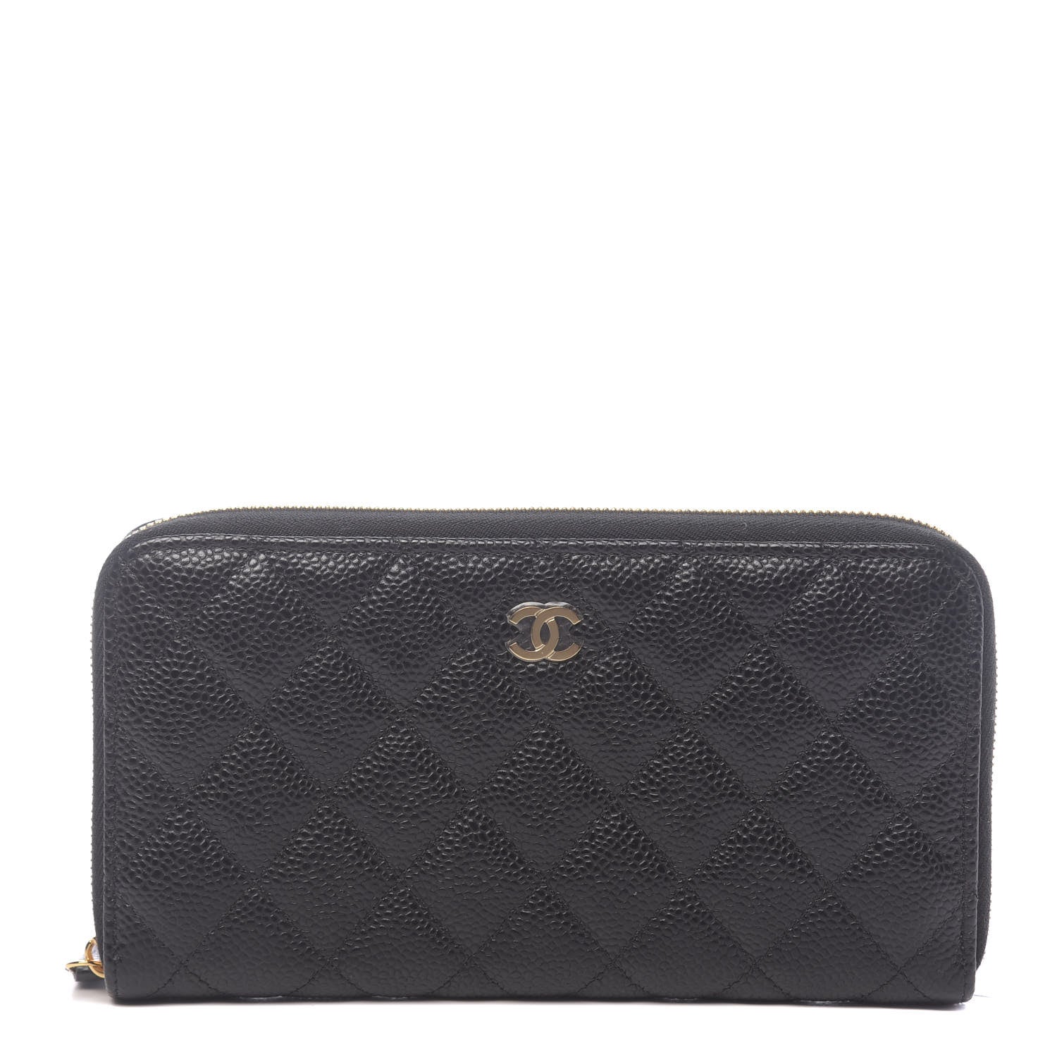 Chanel Caviar Quilted Large Gusset Zip Around Wallet Black 1 of 8