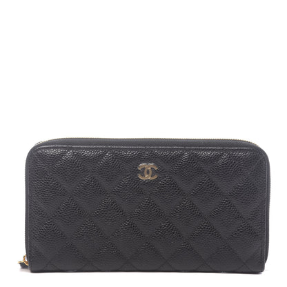 Chanel Caviar Quilted Large Gusset Zip Around Wallet Black 1 of 8