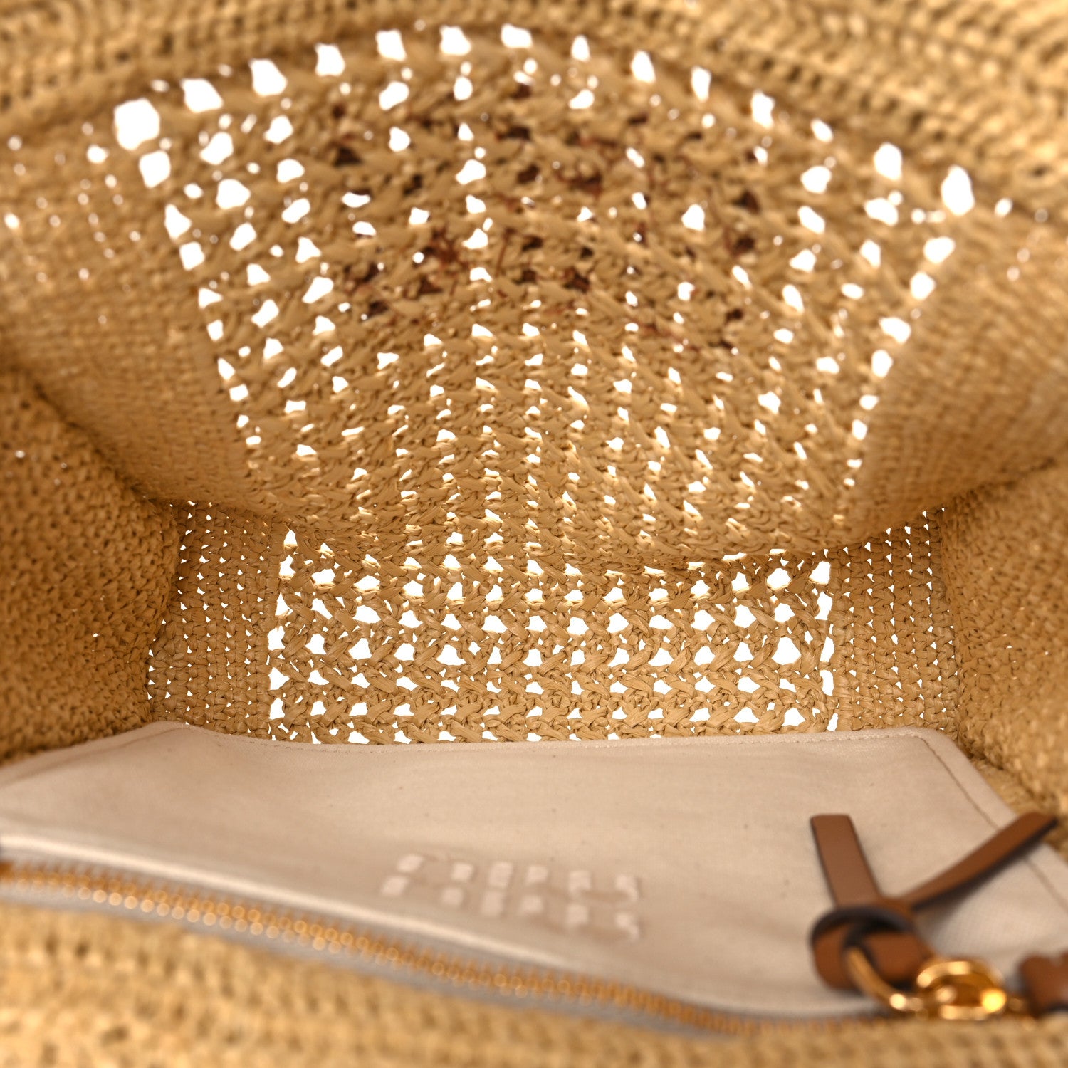 Miu Miu Raffia Crochet Woven Tote Bag Beige 5 of 10