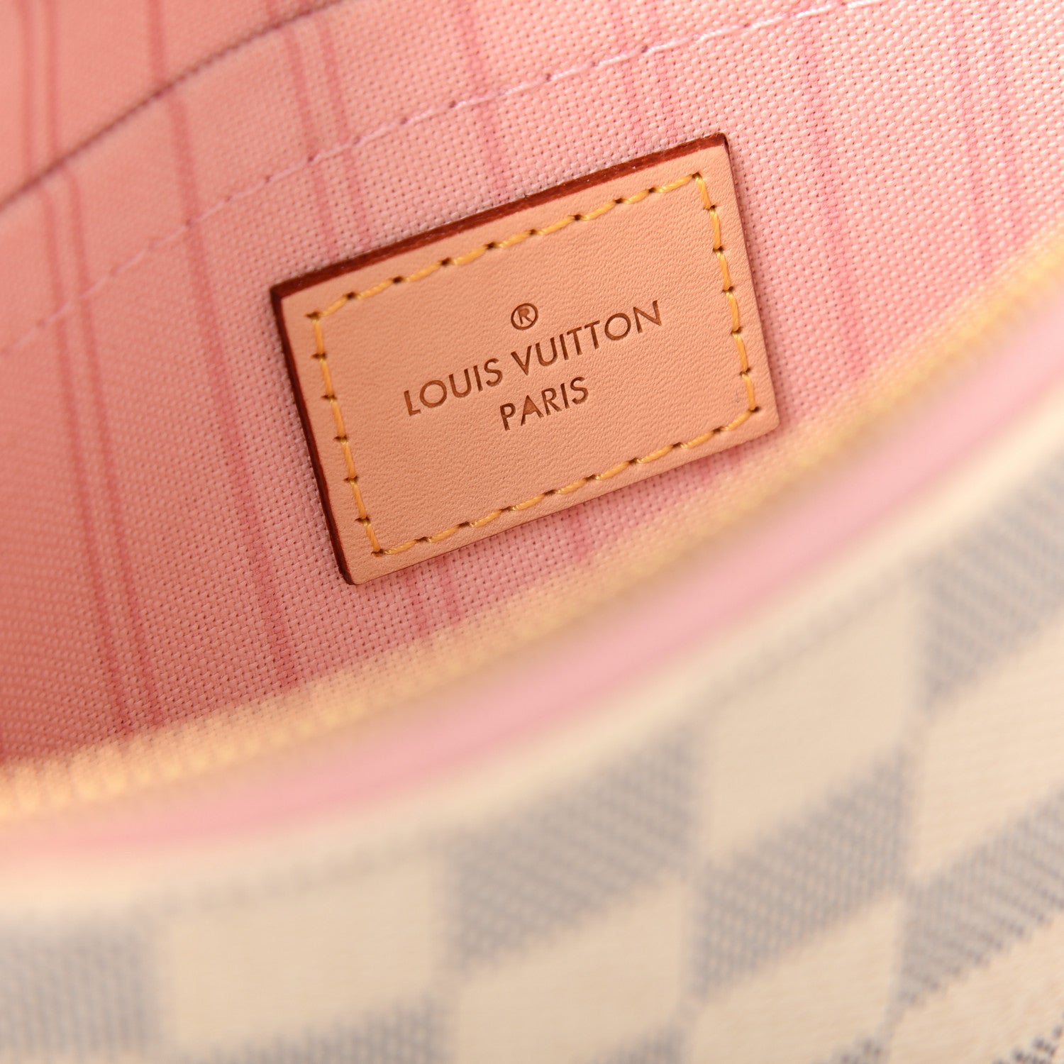 Louis Vuitton Damier Azur Neverfull MM GM Pochette Rose Ballerine 6 of 7