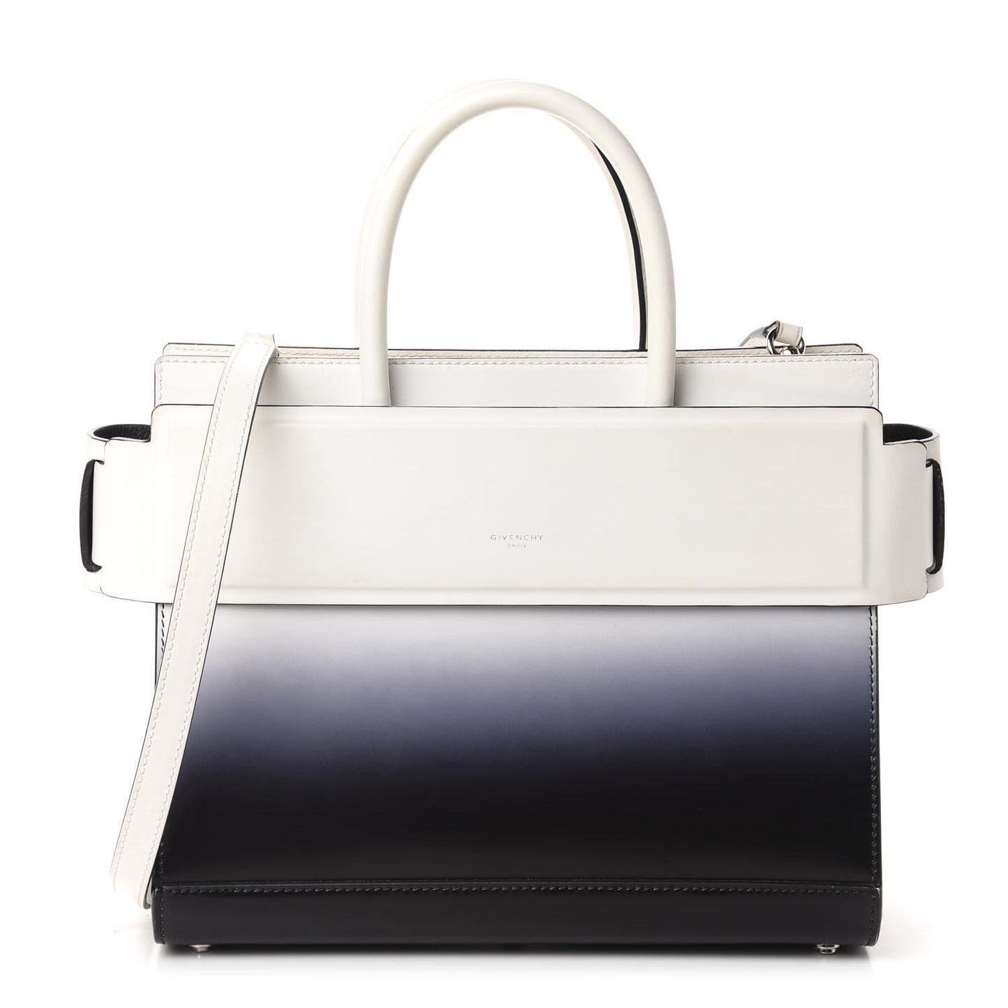 Smooth Calfskin Small Degrade Horizon Satchel White Purple