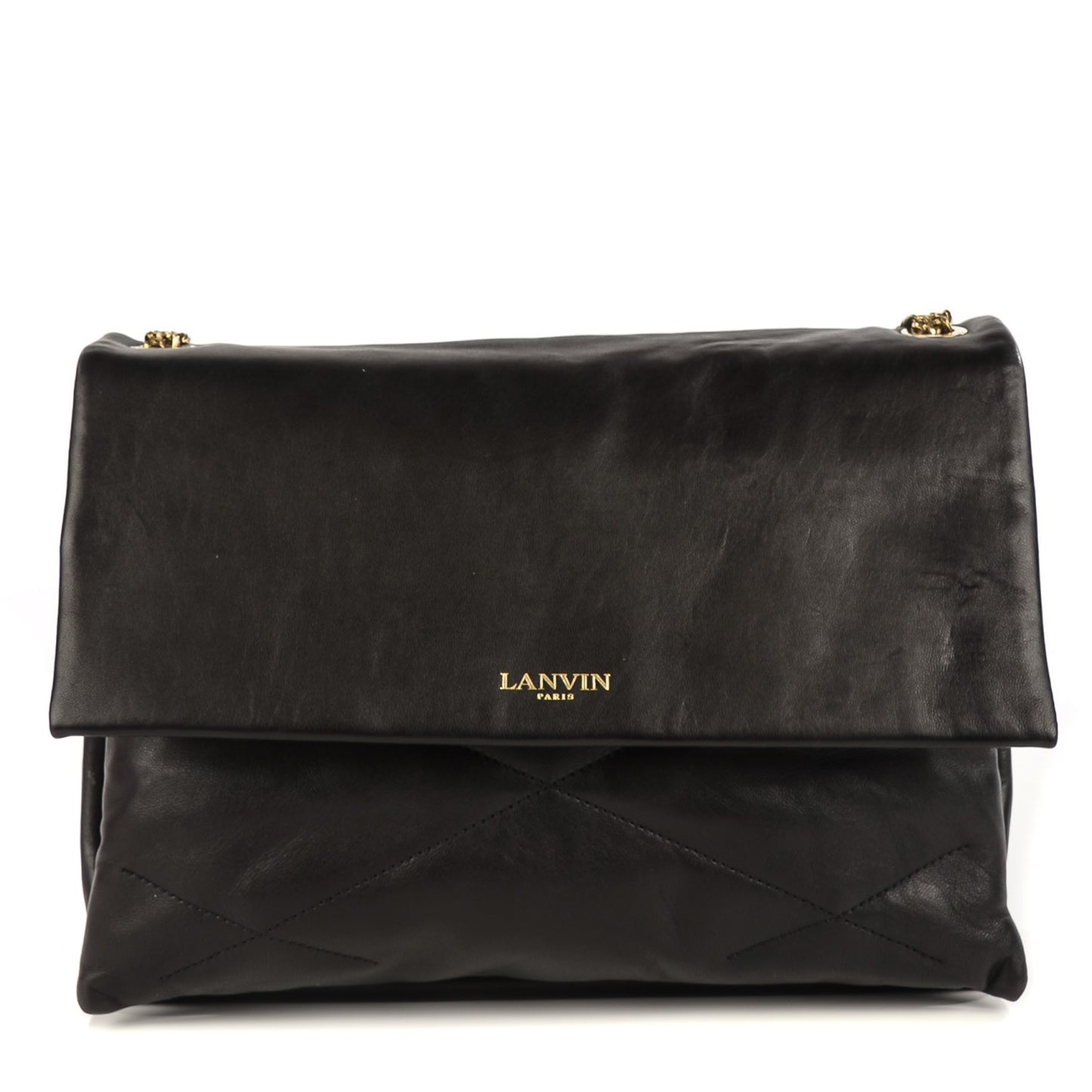 Lambskin Quilted Medium Sugar Flap Shoulder Bag Black