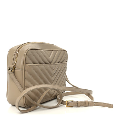 Saint Laurent Calfskin Matelasse Monogram Lou Camera Bag Dark Beige 3 of 10